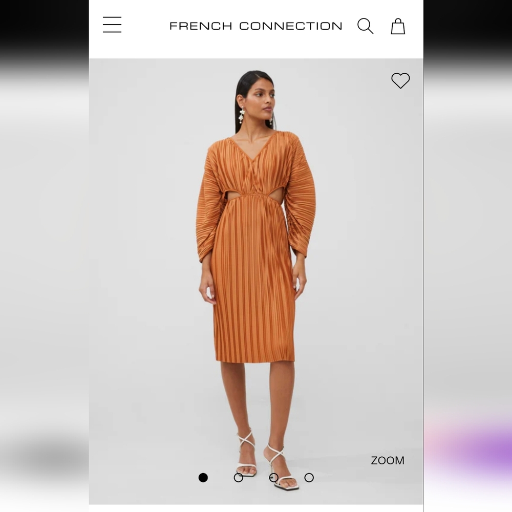 FRENCH CONNECTION Regi Pleated Cutout Midi Dress